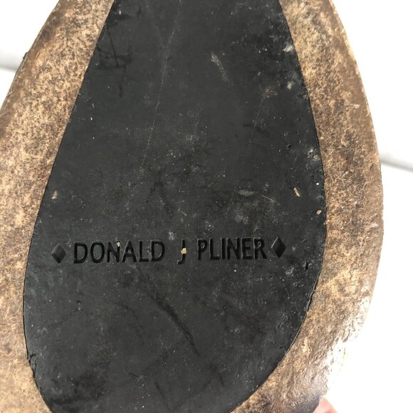 Donald Pliner Mules Womens 9 Black Alligator Texture Sandal Heels Open Toe - Picture 9 of 16